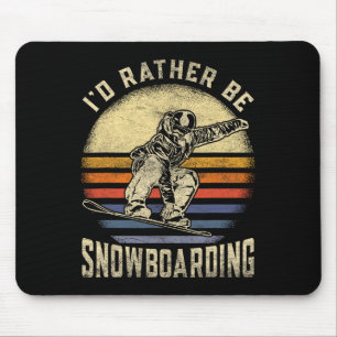 Alfombrilla De Ratón Preferiría Estar Snowboard Vintage para Snowboard