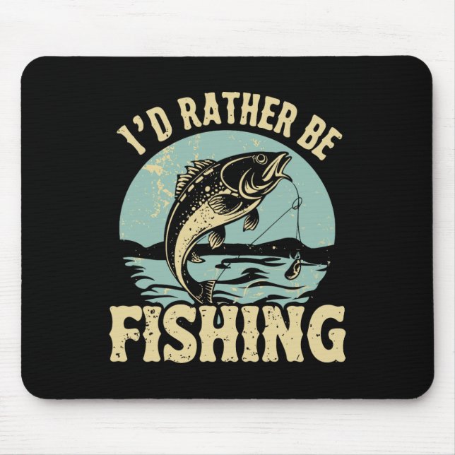 Alfombrilla De Ratón Prefiero estar pescando hombres mujeres niños pesc (Frente)