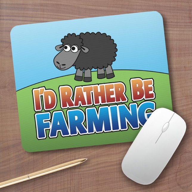 Alfombrilla De Ratón ¡Prefiero ser agricultor! (Agricultura virtual) (Cute Farm Animal Mousepad)