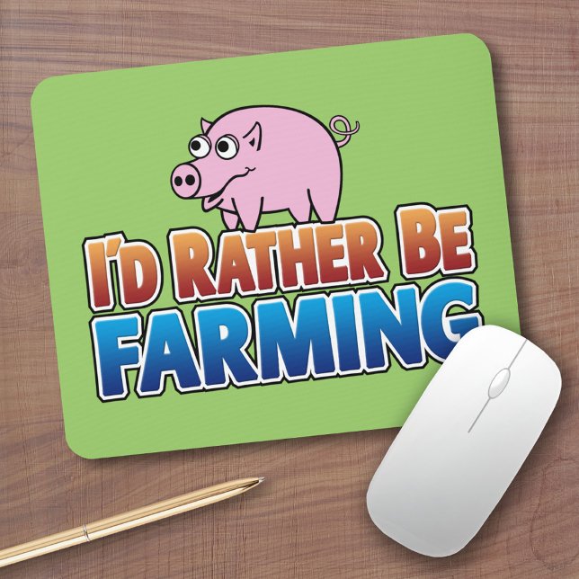 Alfombrilla De Ratón ¡Prefiero ser agricultor! (agricultura virtual) (Cute Farm Animal Mousepad)