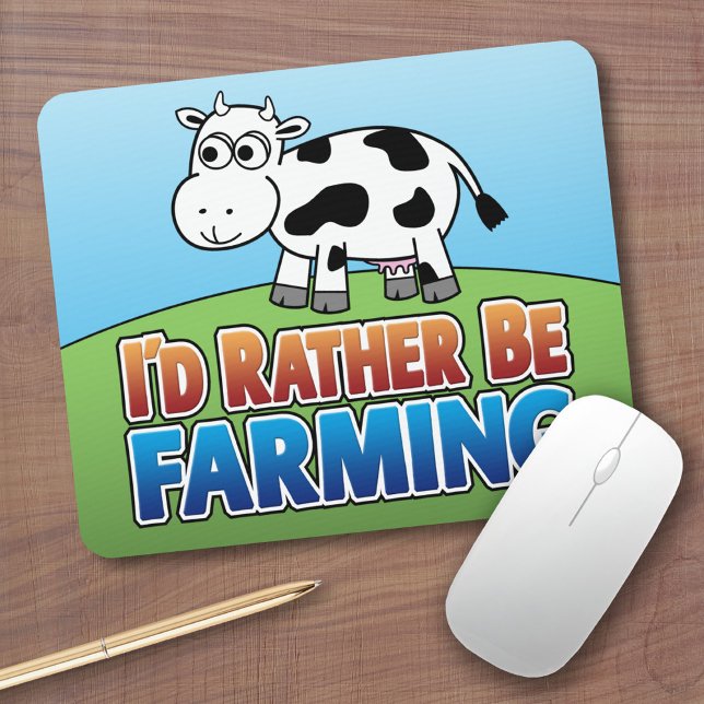 Alfombrilla De Ratón ¡Prefiero ser agricultor! (Agricultura virtual) (Cute Farm Animal Mousepad)
