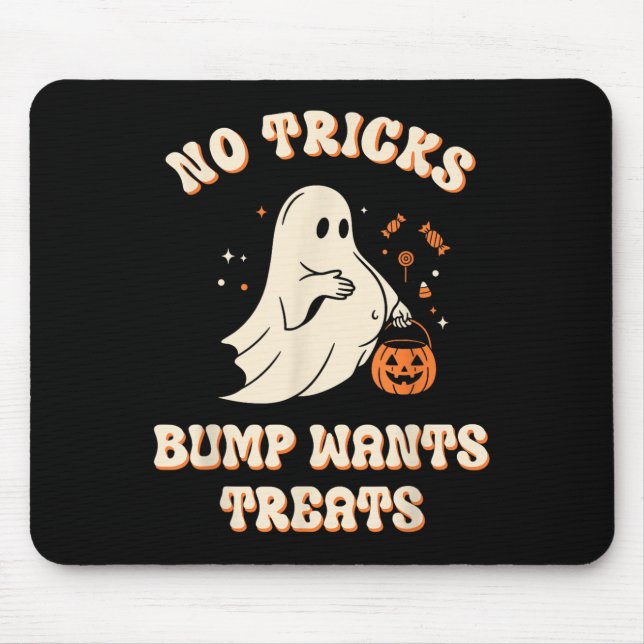 Alfombrilla De Ratón Pregnant Ghost Lazy Trick Or Treat Dress Funny Hal (Frente)