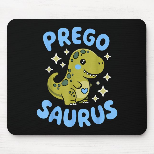 Alfombrilla De Ratón Pregosaurus Cute Retro Mommy Dinosaur Pregnancy An (Frente)
