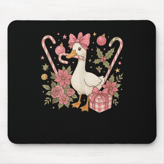 Alfombrilla De Ratón Preppy Coquette Goose Christmas 2025 Family Matchi (Frente)