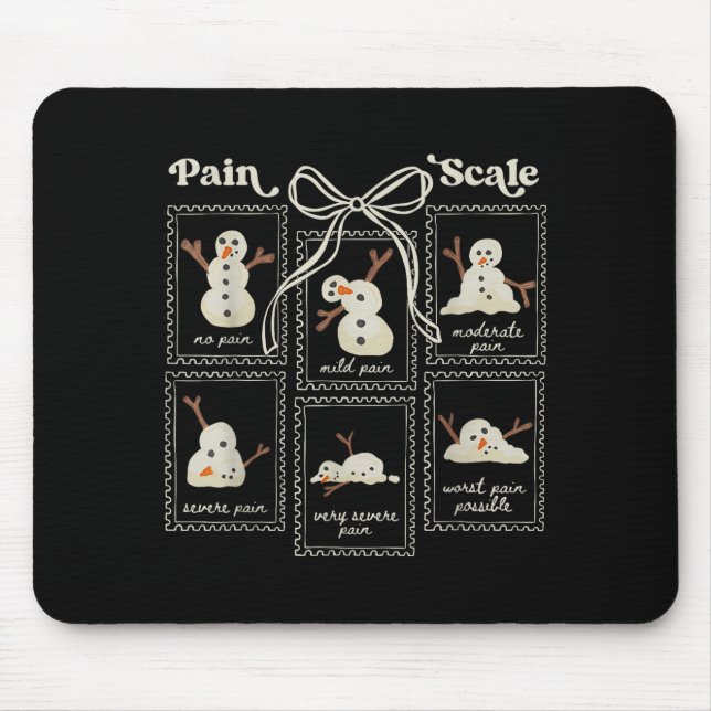 Alfombrilla De Ratón Preppy Coquette Pain Scale Stamps Snowmen Trauma E (Frente)
