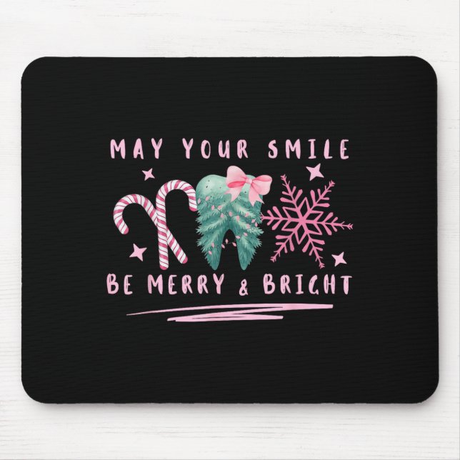 Alfombrilla De Ratón Preppy Coquette Teeth May Your Smile Be Merry And  (Frente)