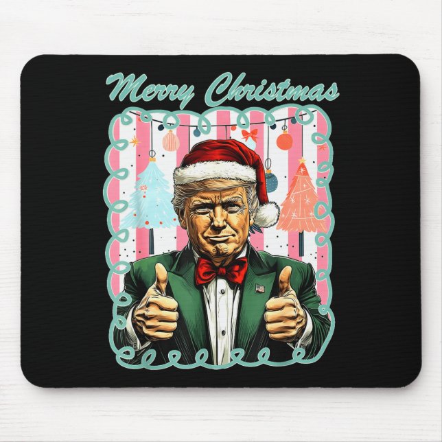 Alfombrilla De Ratón Preppy Merry Christmas Trump 2025 Xmas Make Xmas G (Frente)