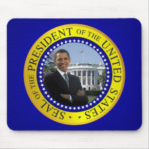 Alfombrilla De Ratón Presidente Barack Obama Mousepad - azul