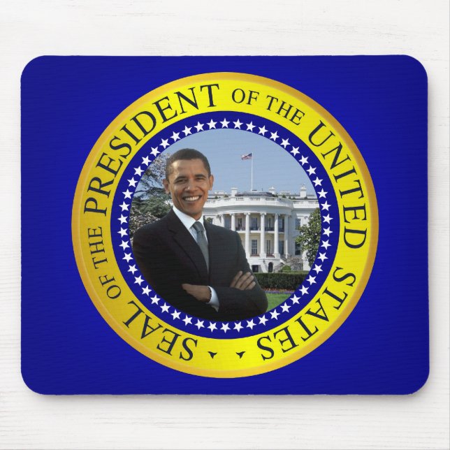 Alfombrilla De Ratón Presidente Barack Obama Mousepad - azul (Frente)