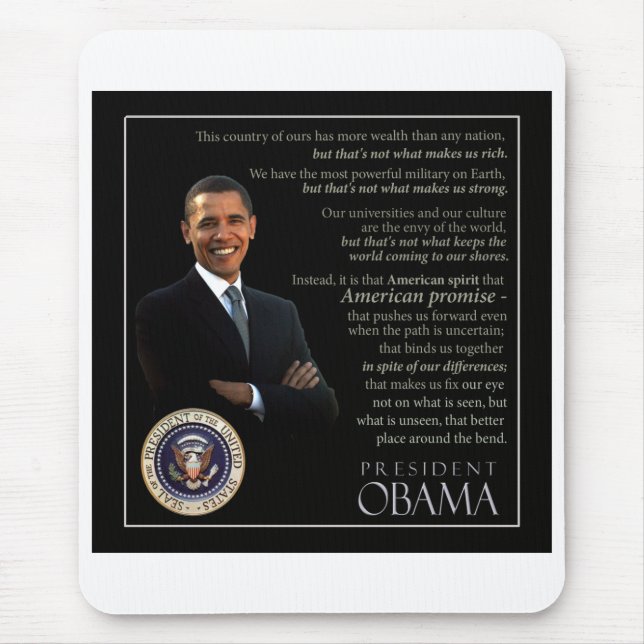 Alfombrilla De Ratón Presidente Obama Quote (Frente)