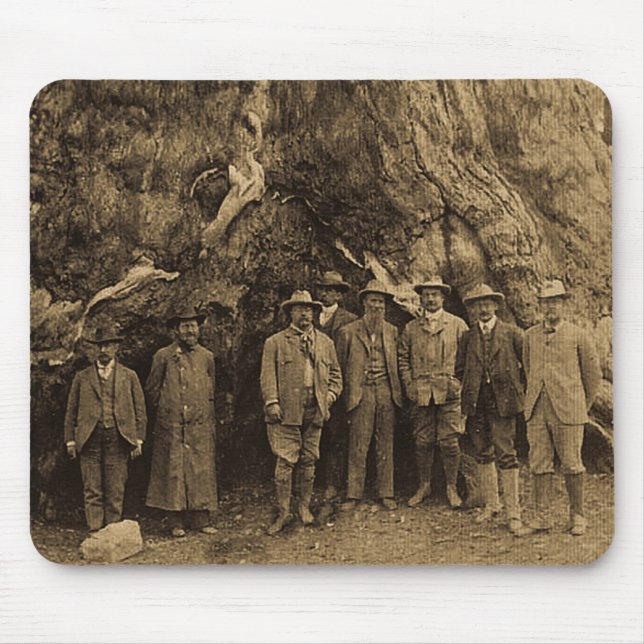 Alfombrilla De Ratón Presidente Roosevelt y John Muir debajo de (sepia) (Frente)