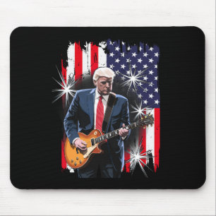 Alfombrilla De Ratón Presidente Trump Tocando Guitarra Con Grupo De Ban
