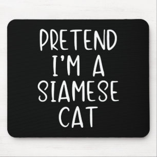 Alfombrilla De Ratón Pretende un gato siamés disfraz Halloween Lazy Eas