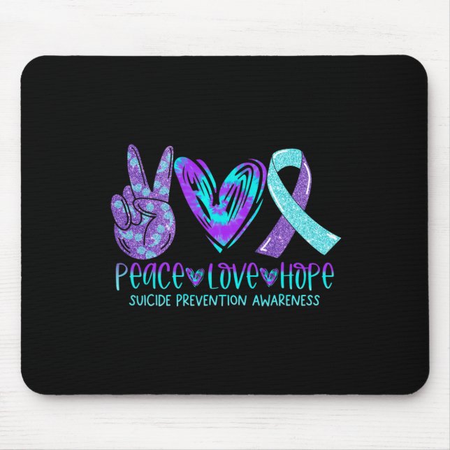 Alfombrilla De Ratón Prevención del suicidio Conciencia Paz Amor Espera (Frente)