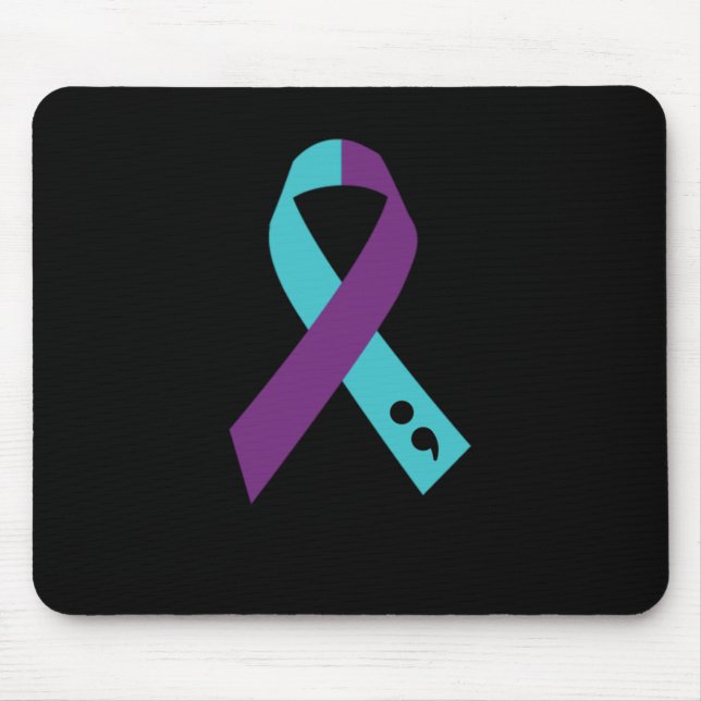 Alfombrilla De Ratón Prevención del suicidio de Semicolón de Cinta Púrp (Frente)