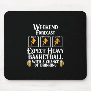 Alfombrilla De Ratón Previsión De Fin De Semana Baloncesto Y Cerveza