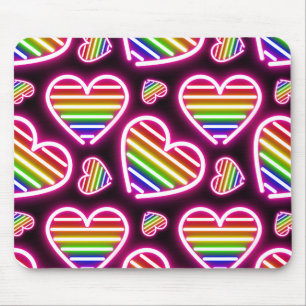 Alfombrilla De Ratón Pride Heart Neon Rótulos