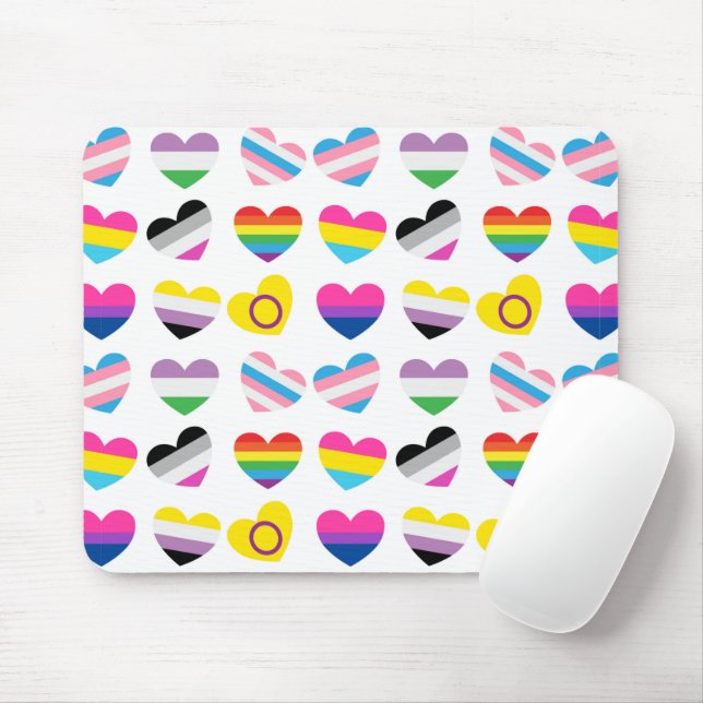 Alfombrilla De Ratón Pride Hearts Mousepad (Con ratón)