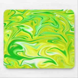 Alfombrilla De Ratón Primavera Marbleizada Amarilla Verde,