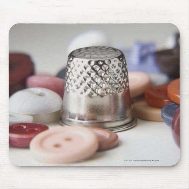 Alfombrilla De Ratón Primer de botones con un casquillo metalizado (Frente)