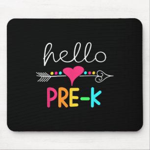 Alfombrilla De Ratón Primer Día De Pre K Hola De Vuelta Al Profesor De