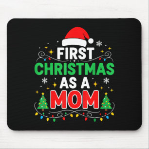 Alfombrilla De Ratón Primer Navidad como una mamá familia coincidente 1