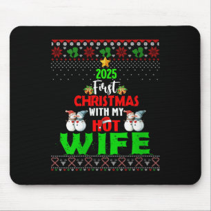 Alfombrilla De Ratón Primera Navidad de Mujeres Con Mi Nueva Esposa Cal