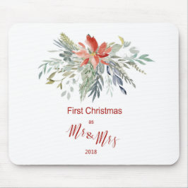 Alfombrilla De Ratón Primera Navidad juntos como Sr. y Sra.