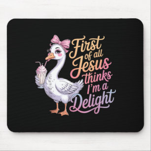 Alfombrilla De Ratón Primero De Jesús Piensa Que Un Delight Es Divertid