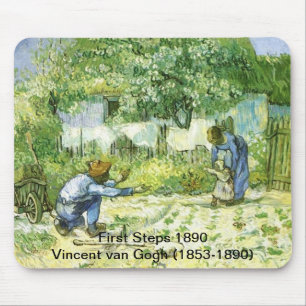 Alfombrilla De Ratón Primeros pasos, 1890 Vincent van Gogh.