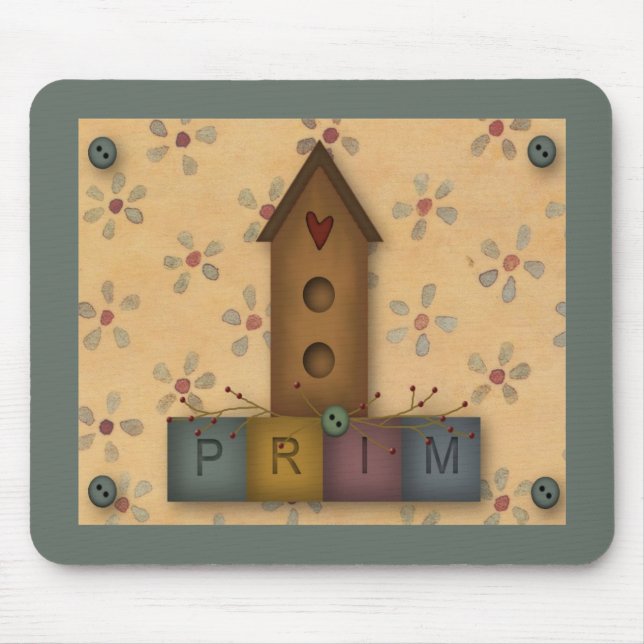 Alfombrilla De Ratón Primitive Birdhouse Mousepad (Frente)