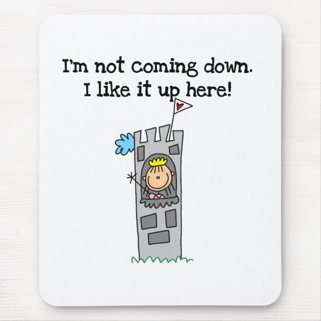 Alfombrilla De Ratón Princesa chistosa en torre (Frente)