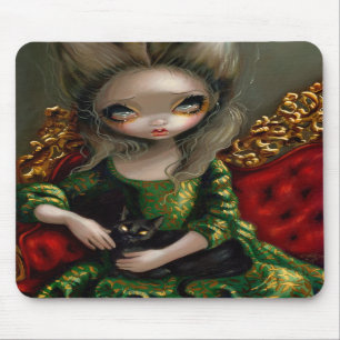 Alfombrilla De Ratón "Princesa con un gato negro" Mousepad