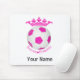 Alfombrilla De Ratón Princesa de fútbol, bola de fútbol rosa (Con ratón)