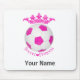 Alfombrilla De Ratón Princesa de fútbol, bola de fútbol rosa (Frente)