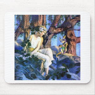 Alfombrilla De Ratón Princesa justa de Maxfield Parrish y los gnomos