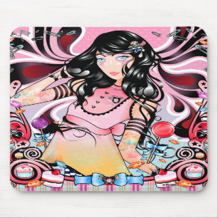 Alfombrilla De Ratón "Princesa punky In Candyland" Mousepad