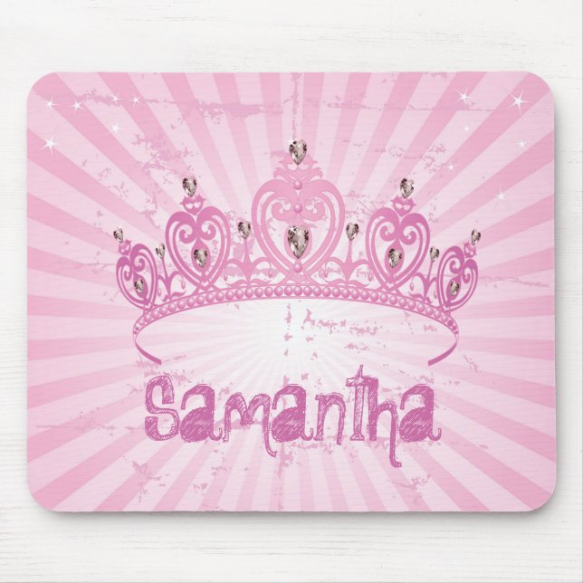 Alfombrilla De Ratón Princesa rosada Crown Tiara Personalized Mousepad (Frente)