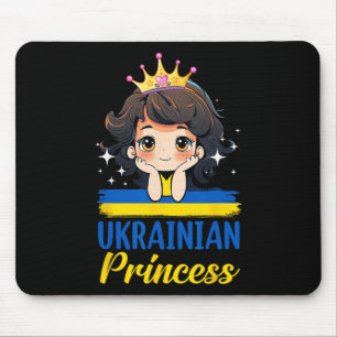 Alfombrilla De Ratón Princesa ucraniana chica Ucrania Lindo Bandera ucr