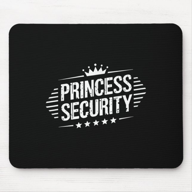Alfombrilla De Ratón Princess Security Boys Brother Retro Birthday Dad (Frente)
