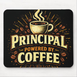 Alfombrilla De Ratón Principal Powered by Coffee | Funny Admin Gift