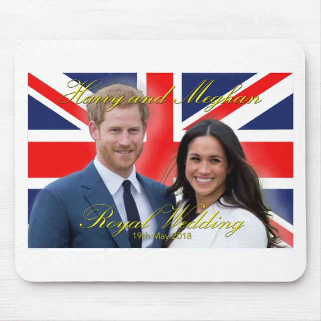 Alfombrilla De Ratón Príncipe Harry y Meghan Markle Boda Real (Frente)