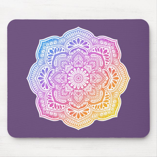 Alfombrilla De Ratón Prism Flower Mandala Mousepad (Frente)