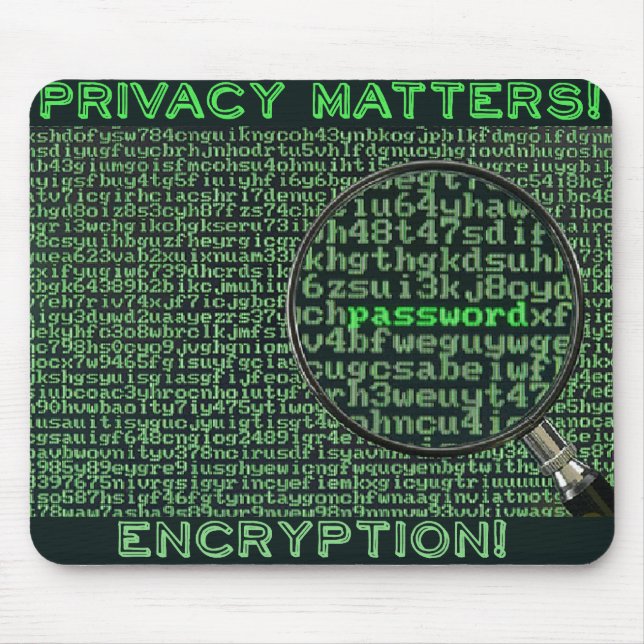 Alfombrilla De Ratón Privacy matters 128 bit mousepad, encryption (Frente)
