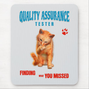 Alfombrilla De Ratón Probador de QA Gato Humor