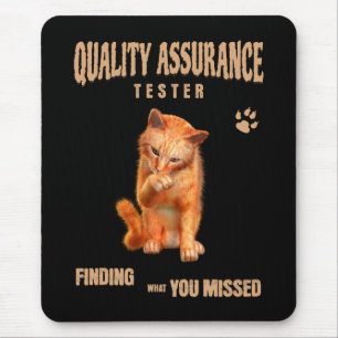 Alfombrilla De Ratón Probador de QA Gato Humor