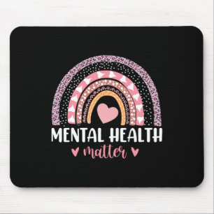 Alfombrilla De Ratón Problemas de salud Leopard Heart Pink Rainbow Awar