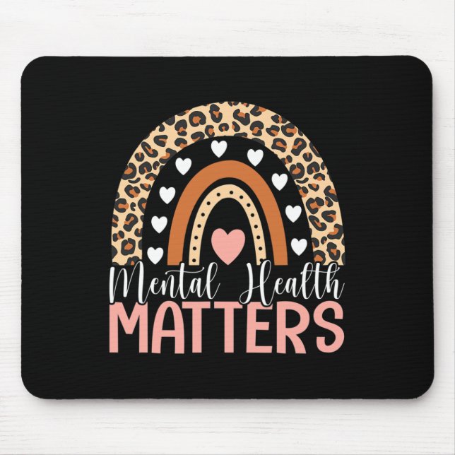 Alfombrilla De Ratón Problemas de salud Leopard Imprimir Boho Arcoiris  (Frente)