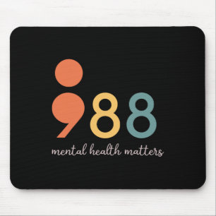 Alfombrilla De Ratón Problemas de salud mental del punto y coma 988 Pre