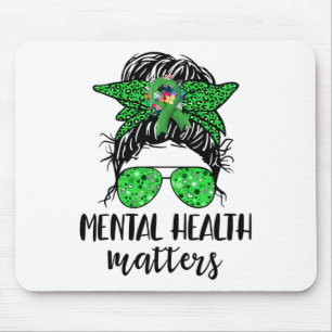 Alfombrilla De Ratón Problemas de salud Messy Bun Gift Mental Health Aw